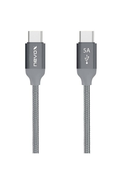 Nevox Cablu USB 2.0, conector USB-C > conector USB-C (gri, 1 metru, PD, încăr...