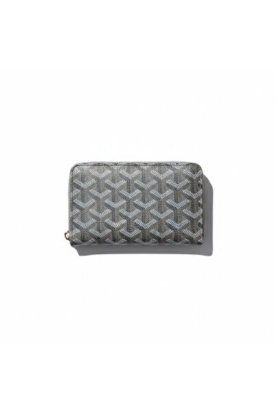 Myka Tasarım Gri Mini Cüzdan 15x10x3 cm Fermuarlı Kartlık ve Bozuk Para Bölmeli