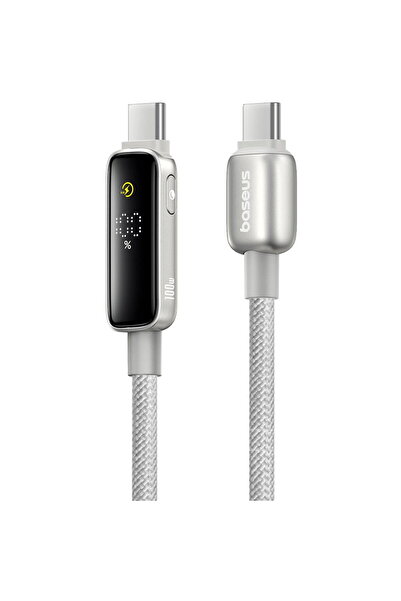 Baseus Cablu Type-C cu Display, 100W, 1m - Galaxy Titanium