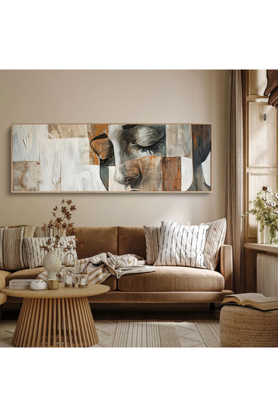 woodhomeworks Tek Parça Gerçek Ahşap Yatay Panorama Çerçeveli Tablo