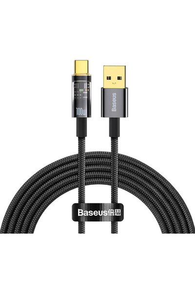 Baseus Explorer, Cablu USB la USB-C, 100W, 2m Negru