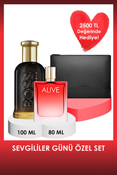 BOSS Alive Intense EDP 80 ml Kadın Parfüm + Bottled Absolu Intense 100 ml Erk...