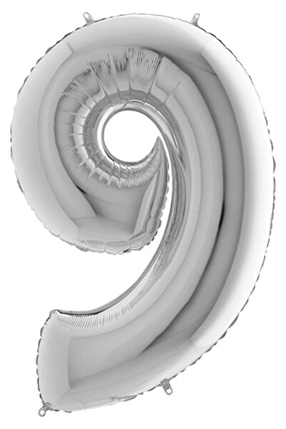 My Party Store بالون راكام فويلو 9-فضي 100 سم