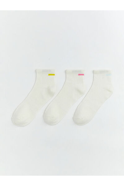 LC Waikiki RMZ GİYİM FARKİLYA Ciorapi cu dungi pentru femei, pachet de 3