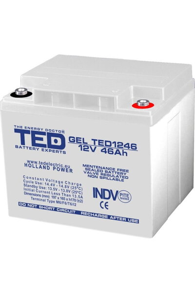 TED Electric Acumulator AGM VRLA 12V 46A GEL Deep Cycle 197mm x 166mm x h 171...