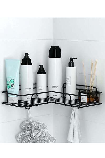 Gene رف زاوية أسود لتنظيم الحمام من المفرج مع علاقة جانبية