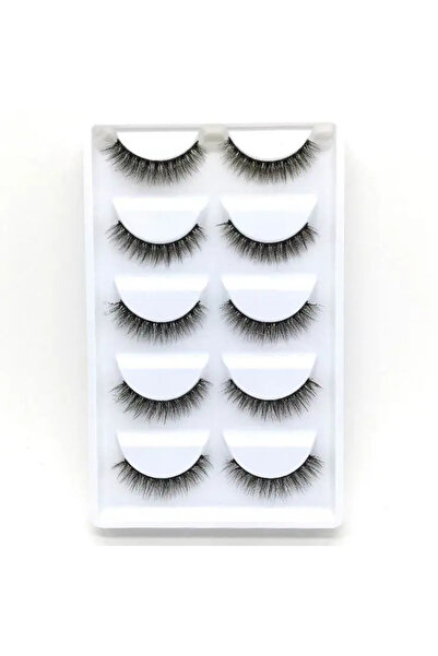 Choice35 5pairE01 AMSNCN NEW 5Pair 100% Real 3D Mink Lashes Soft Natural Fals...
