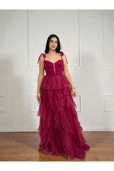 OLA Siana Layered Model Evening Dress