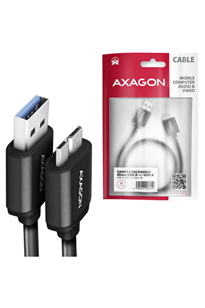 Axagon SPEED, USB Micro-B / USB-A, 3A, 100cm, negru