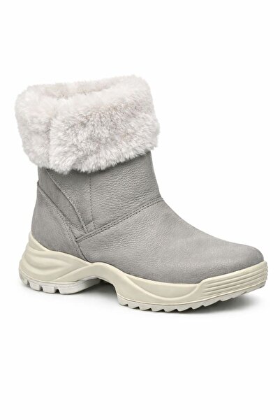 IMAC 409150 حذاء جلدي نسائي باللون الرمادي - شتوي من الفرو الفاخر