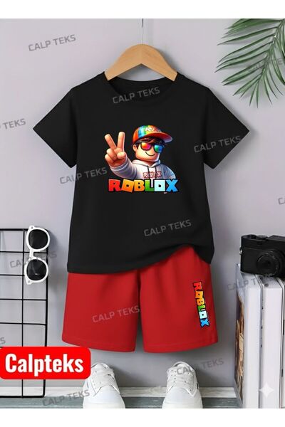 CALP TEKS SET DE VARĂ CU IMPRIMARE ROBLOXX - T-SHIRT, PANTALONI SCURTĂ, PARTE...