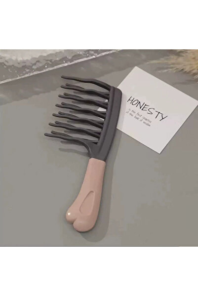 Choice مشط شعر رمادي اللون، قطعة واحدة، مزدوج الأسنان العريضة، مثالي للشعر ال...