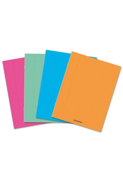 Aurora Caiet A5, 60 file - 80g/mp, liniat stanga, coperta PP transparent colo...