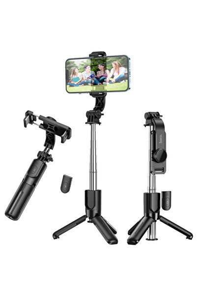 Hoco Stick Selfie cu Trepied Bluetooth, 60 cm - Suport Trepied Figurină (K17)...