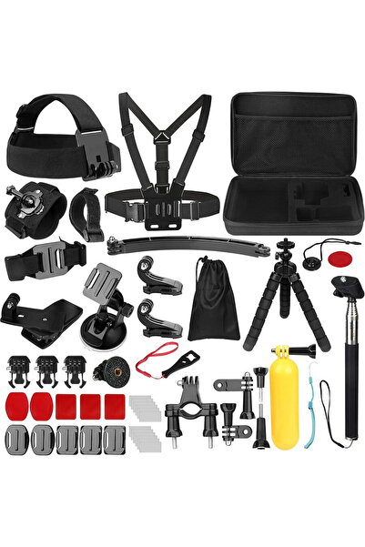 Techsuit Set Accesorii GoPro 50in1 - Cameră de Acțiune CamQuest (SA50) - Negru