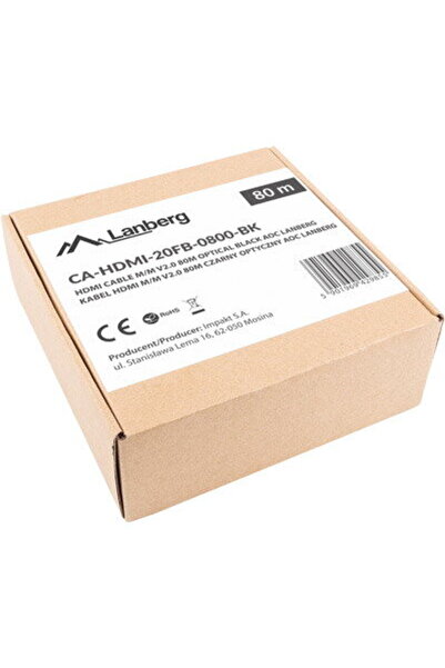 Lanberg Cablu optic CA-HDMI-20FB-0800-BK HDMI M/M 80m v2.0 4K AOC