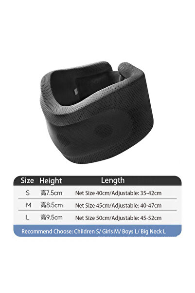 Choice طوق رقبة أسود ناعم من الإسفنج، قابل للتعديل، مع غطاء بديل، مناسب للسفر.