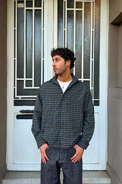 Flaw Wear Plaid Patterned Winter Shirt Green
