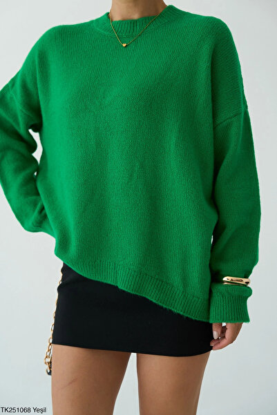 cemo Bisiklet Yaka Oversize Triko Kazak