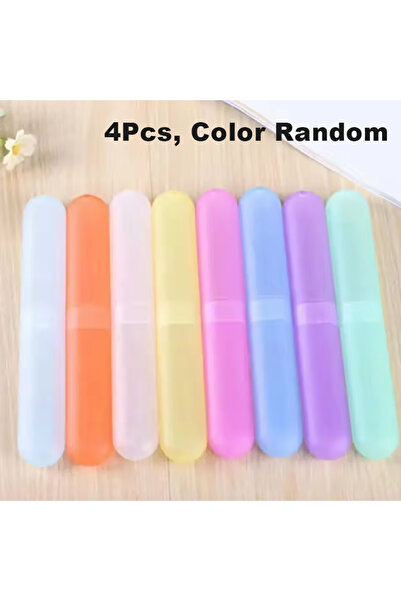 Choice علبة فرشاة أسنان محمولة للسفر والتخييم والمشي لمسافات طويلة، 4 قطع بأل...