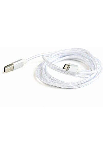 Gembird cotton braided micro USB cable 2.0 AM-MBM5P 1.8M, metal connectors,silve