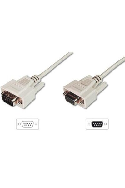Assmann RS232 Extension cable DSUB9 M (plug)/DSUB9 F (jack) 2m beige