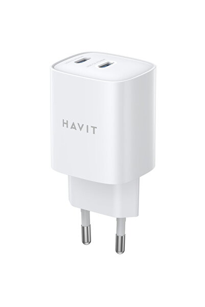 Havit (UC45W EU) - GaN 2x USB-C 45W Alb (Alb)