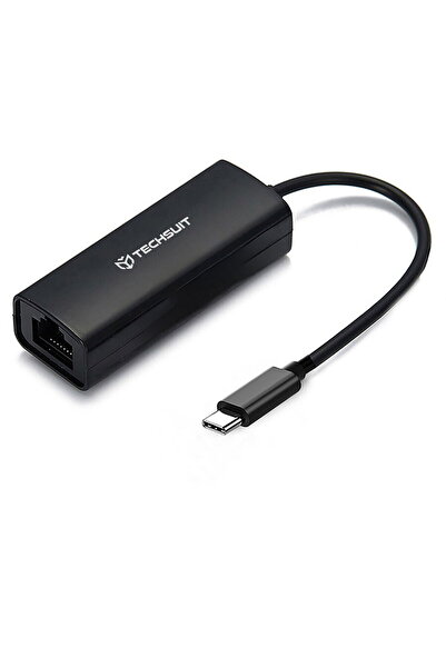 Techsuit Adaptor USB-C Masculă la Port LAN RJ45 Femelă, 100Mbps, ABS - Adapto...