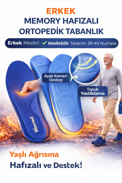 wicromed Memory Hafızalı Tabanlık – | Kesilebilir | 39–45 Numara - MT7040