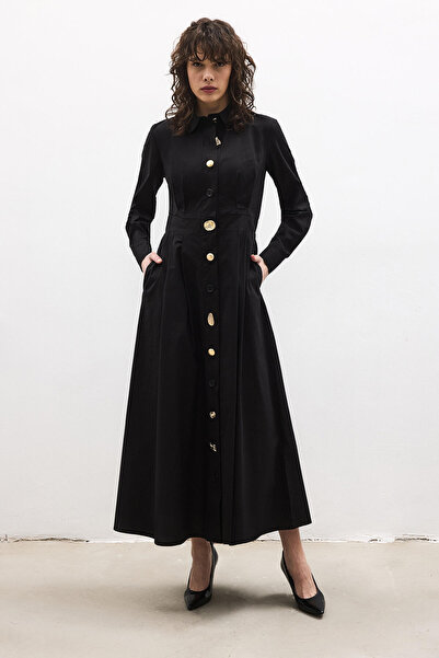 Touché Privé GOLD DÜĞME DETAYLI ELBİSE