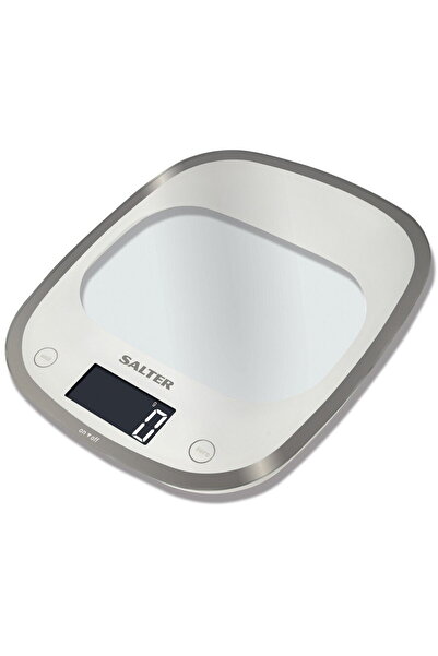 SALTER 1050 WHDR White Curve Glass Electronic Digital Kitchen Scales
