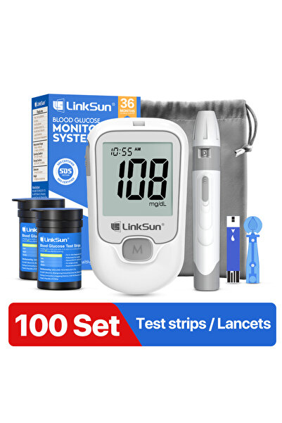 Choice3 جهاز قياس نسبة السكر في الدم LinkSun G-425-1، 50/100 قطعة من شرائط ال...