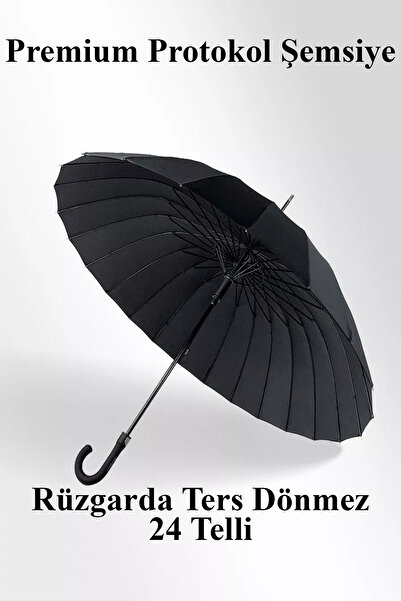 FIDUCIA Protokol 24 Telli Fiber Şemsiye Ters Dönmez 120 Cm