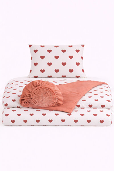 İQON Еластичен комплект чаршафи за единично легло OTLT1 Klp Krmzııı