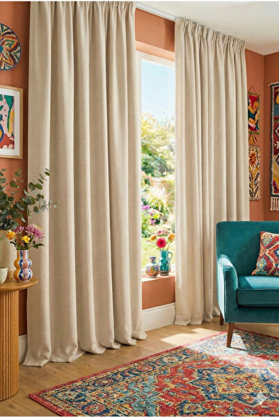 Miabella Home Fon Perde Blackout Curtain Single Wing Curtain Curtain with Cor...