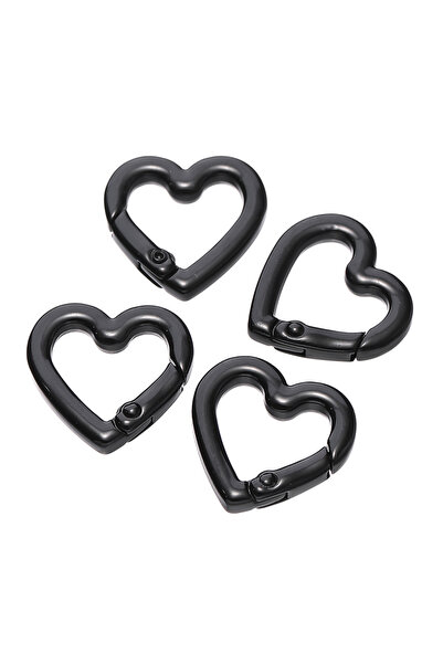 Choice 5 قطع من مشابك المفاتيح على شكل قلب قابلة للفتح، سوداء اللون، مقاس 21×...