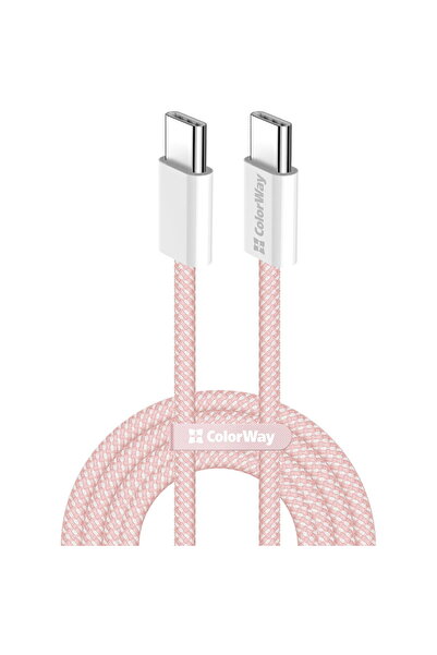 ColorWay Cablu USB-C, 60W, 1m - (CW-CBPDCC061-P) - Roz