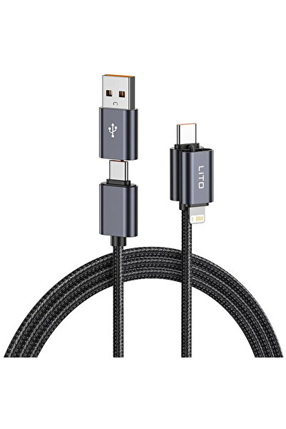 Lito Cablu de Date 5A, Fast Charge - Magnetic 4in1 (LD21) - Black