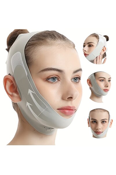 Choice شريط شد الوجه على شكل حرف V من الجرافين الرمادي SLD - قابل للتعديل لتق...