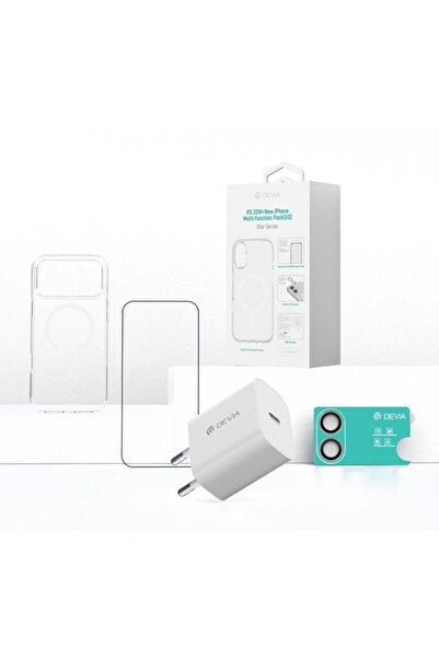 Devia Set 4 in 1 iPhone 17 Incarcator retea GaN PD 30W + husa silicon Magsafe...