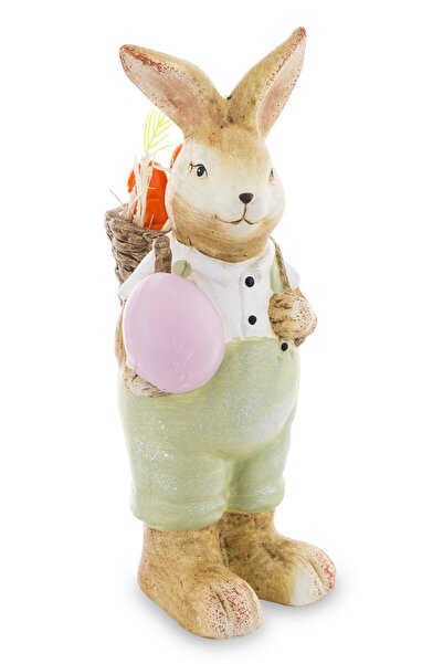 DecoDepot Figurina ceramica iepuras baiat, 19x7,5x10 cm