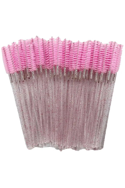 Choice7 50pcs crystal pink Disposable Crystal Eyelashes Brush Comb 50Pcs Eye ...