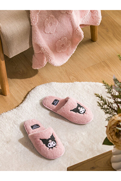 LC Waikiki Rmz Gi̇yi̇m Farkiyla Kuromi Embroidered Plush Women's House Slippers