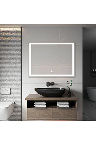 Sidef Oglinda baie Venus, dreptunghiulara, 80X60 cm, iluminare led, buton touch