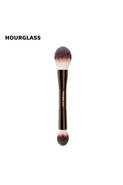 Choice فرشاة مكياج سوداء من Hourglass - رقم 18، فرشاة بودرة ذات رأسين بشعيرات...