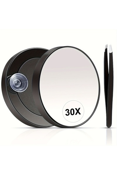 Choice1 مرآة مكبرة 30X مع ملقط، مرآة مكبرة صغيرة مزودة بكوب شفط وملقط، على شك...