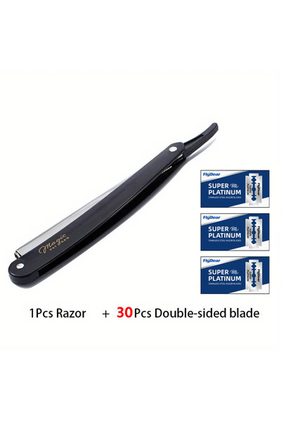 Choice3 ماكينة حلاقة يدوية احترافية للرجال C633-أسود، 30 شفرة - 10 شفرات لحلا...