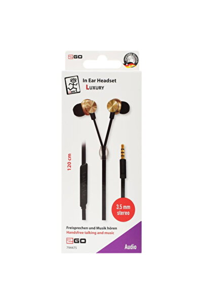 2go In-ear stereo earphone, black-gold