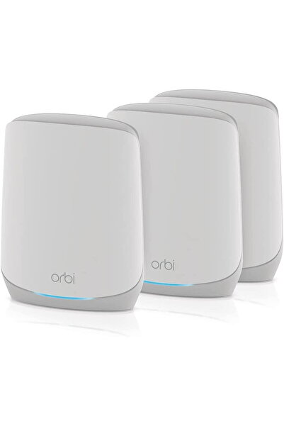 NETGEAR Orbi WiFi 6 Tri-Band Mesh System Set of 3, Mesh Router (white)