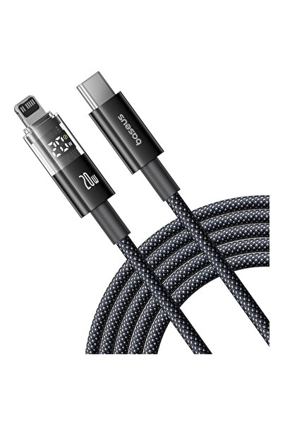 Baseus Cablu de Date cu Afisaj Digital, Type-C la Lightning, 20W, 1m